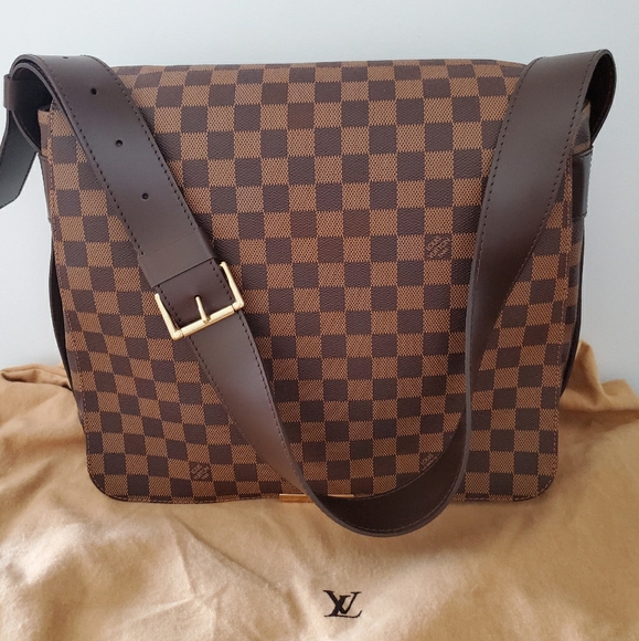 LV leather stripe bastille messenger bag
